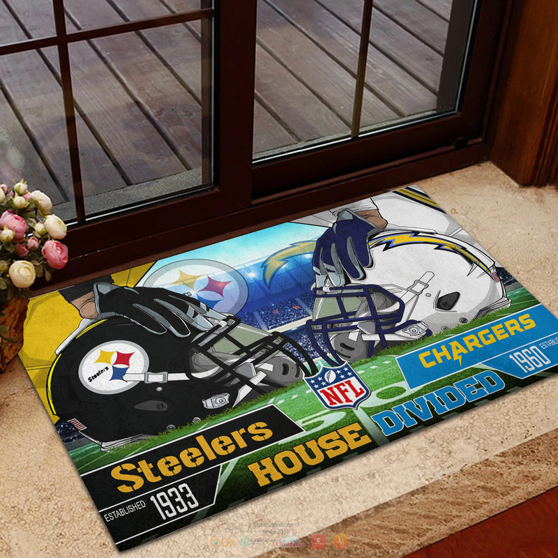 Personalized NFL Teams House Divided Doormat 1 2 3 4 5 6 7 8 9 10