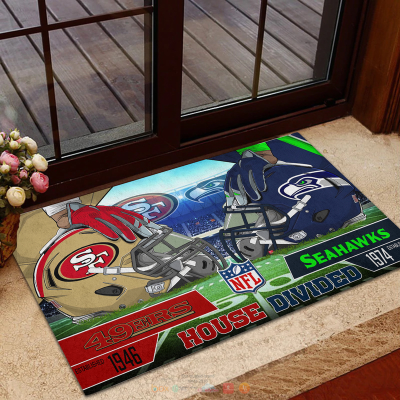 Personalized NFL Teams House Divided Doormat 1 2 3 4 5 6 7 8 9 10 11