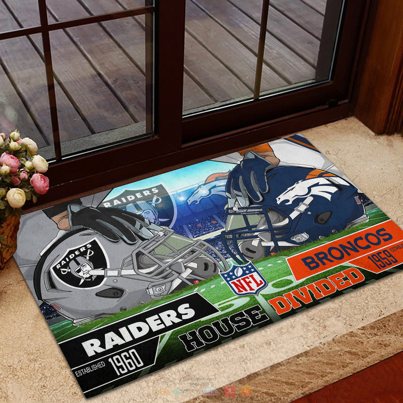 Personalized NFL Teams House Divided Doormat 1 2 3 4 5 6 7 8 9 10 11 12 13