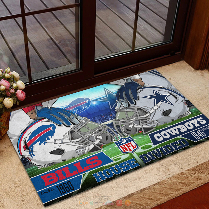 Personalized NFL Teams House Divided Doormat 1 2 3 4 5 6 7 8 9 10 11 12 13 14 15 16