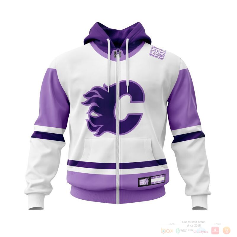 Personalized NHL Calgary Flames Fights Cancer 3d shirt hoodie 1