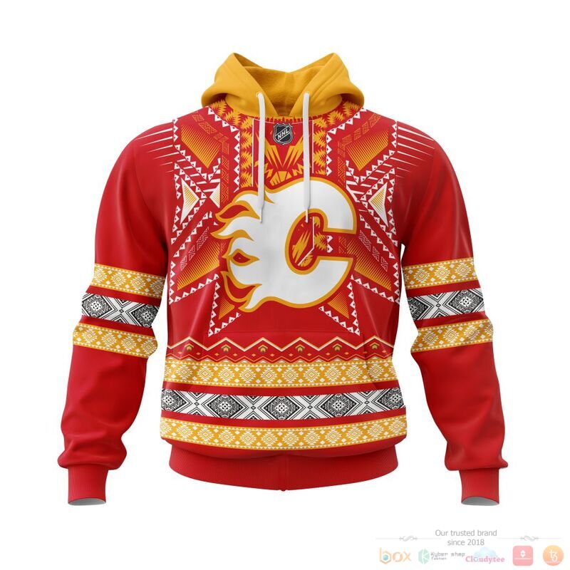 Personalized NHL Calgary Flames brocade pattern 3d shirt hoodie