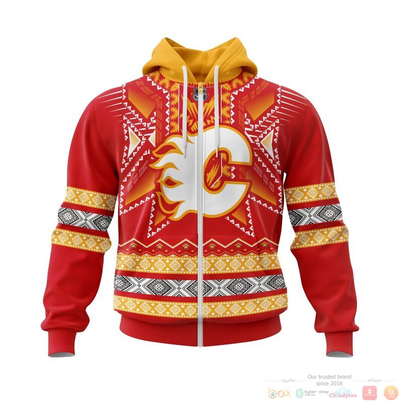 Personalized NHL Calgary Flames brocade pattern 3d shirt hoodie 1
