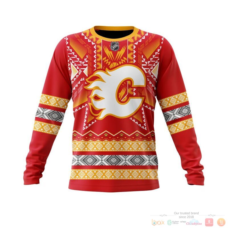 Personalized NHL Calgary Flames brocade pattern 3d shirt hoodie 1 2 3