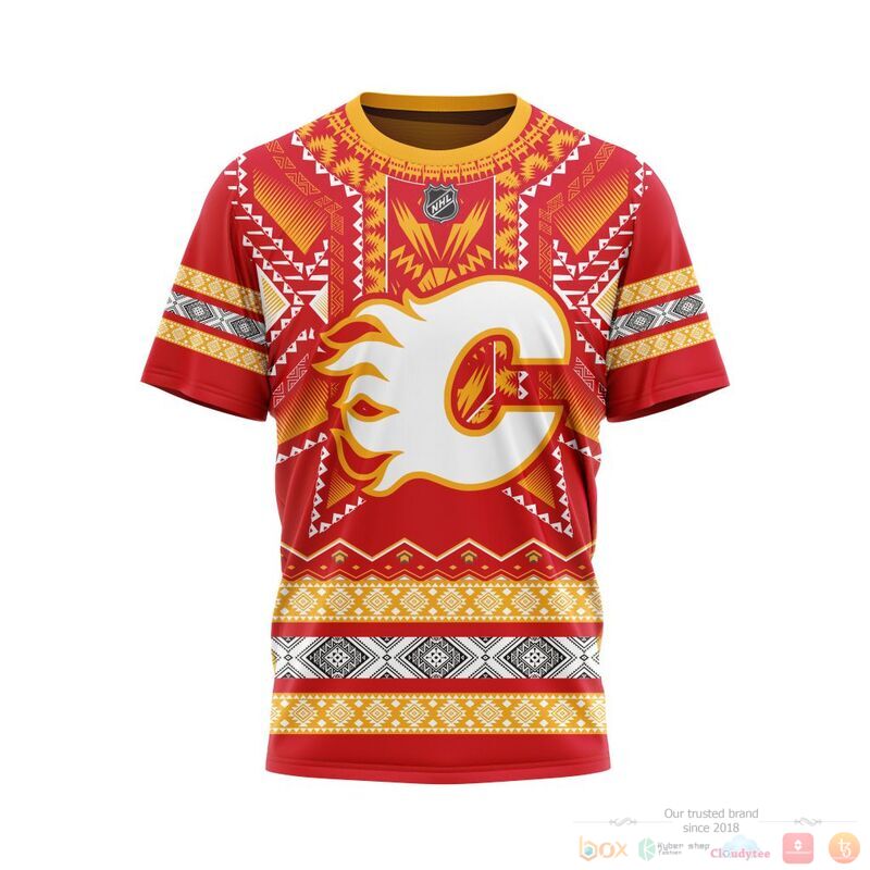 Personalized NHL Calgary Flames brocade pattern 3d shirt hoodie 1 2 3 4 5