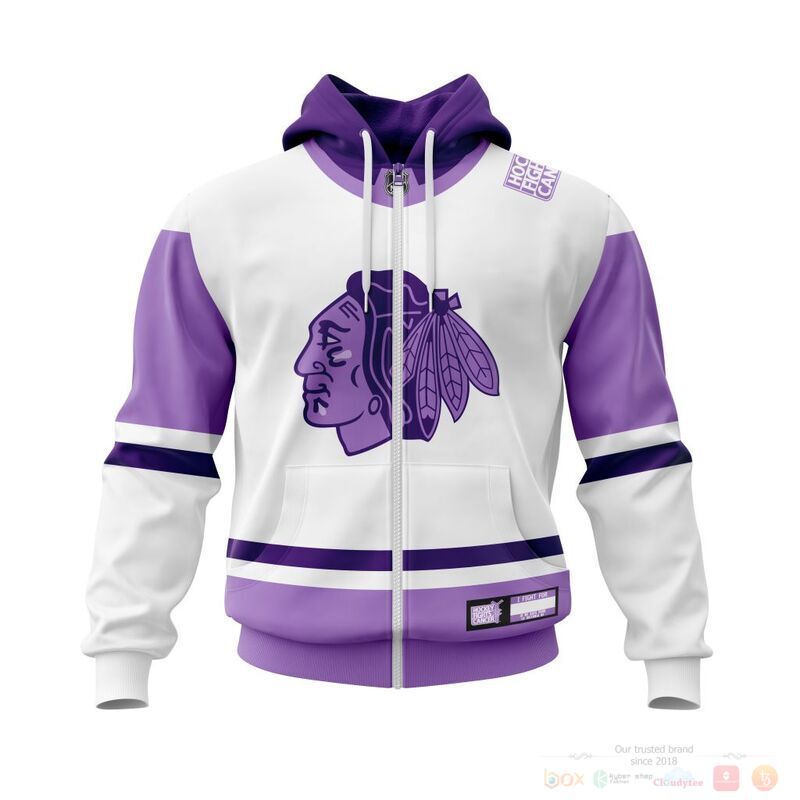 Personalized NHL Chicago BlackHawks Fights Cancer 3d shirt hoodie 1
