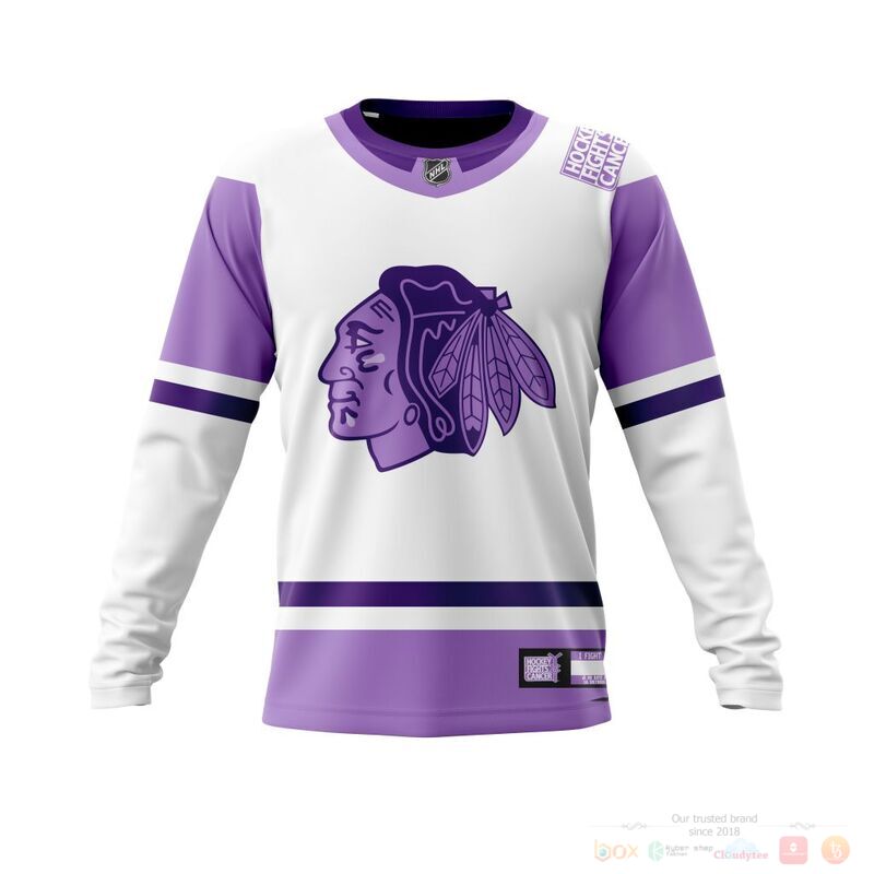 Personalized NHL Chicago BlackHawks Fights Cancer 3d shirt hoodie 1 2 3 4