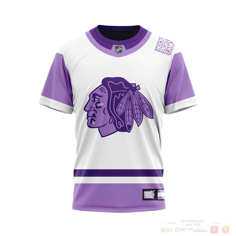 Personalized NHL Chicago BlackHawks Fights Cancer 3d shirt hoodie 1 2 3 4 5 6