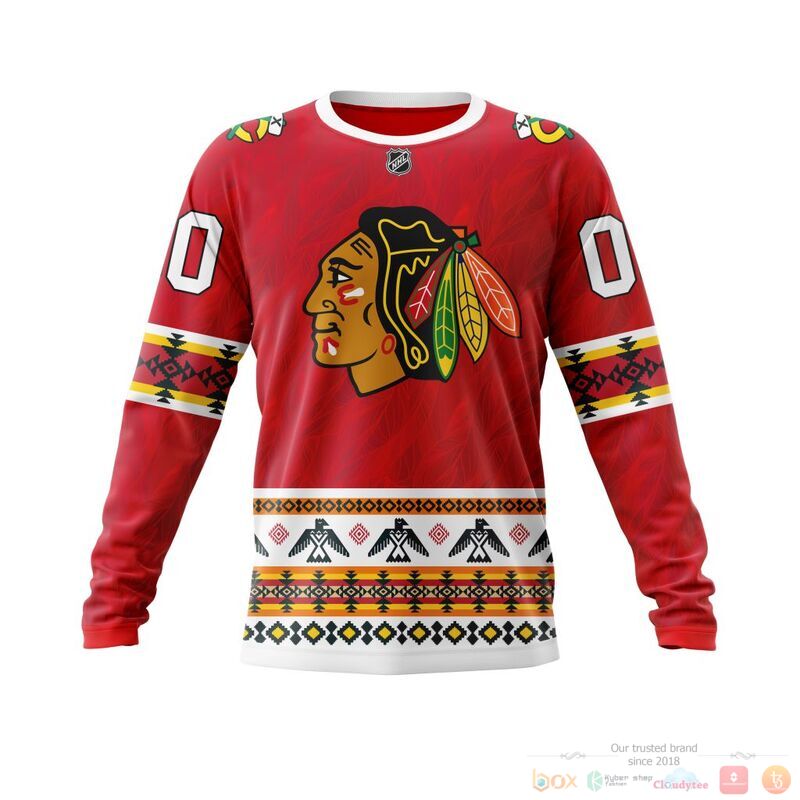 Personalized NHL Chicago BlackHawks brocade pattern 3d shirt hoodie 1 2 3
