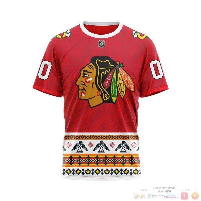 Personalized NHL Chicago BlackHawks brocade pattern 3d shirt hoodie 1 2 3 4 5