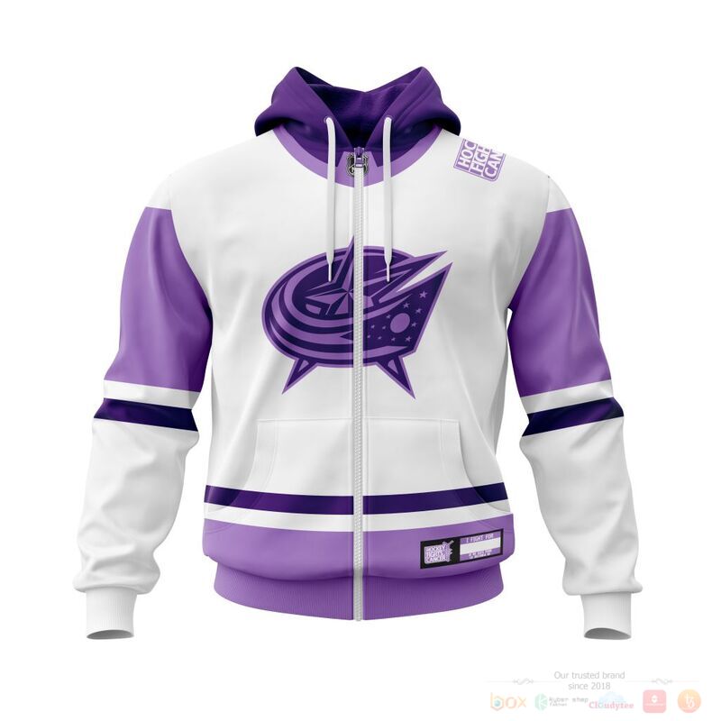 Personalized NHL Columbus Blue Jackets Fights Cancer 3d shirt hoodie 1
