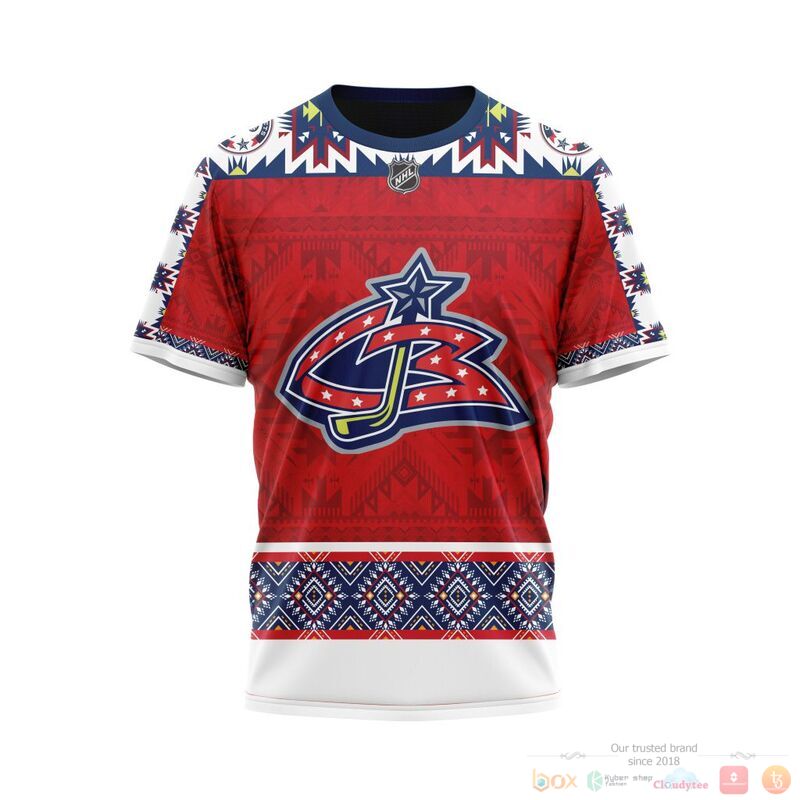Personalized NHL Columbus Blue Jackets brocade pattern 3d shirt hoodie 1 2 3 4 5