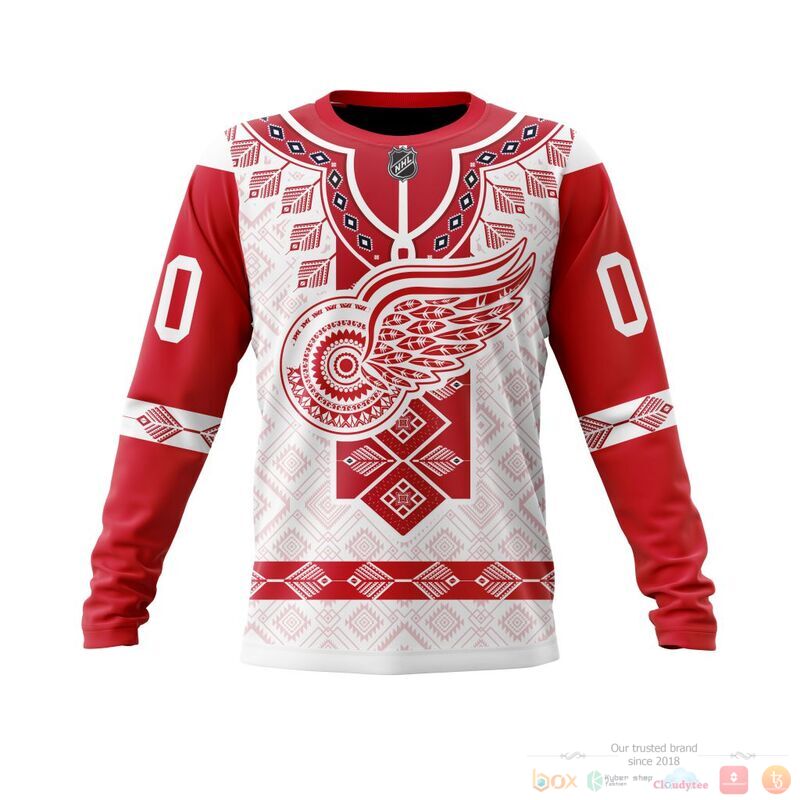 Personalized NHL Detroit Red Wings brocade pattern 3d shirt hoodie 1 2 3