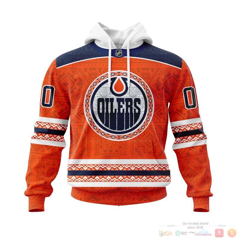 Personalized NHL Edmonton Oilers brocade pattern 3d shirt hoodie