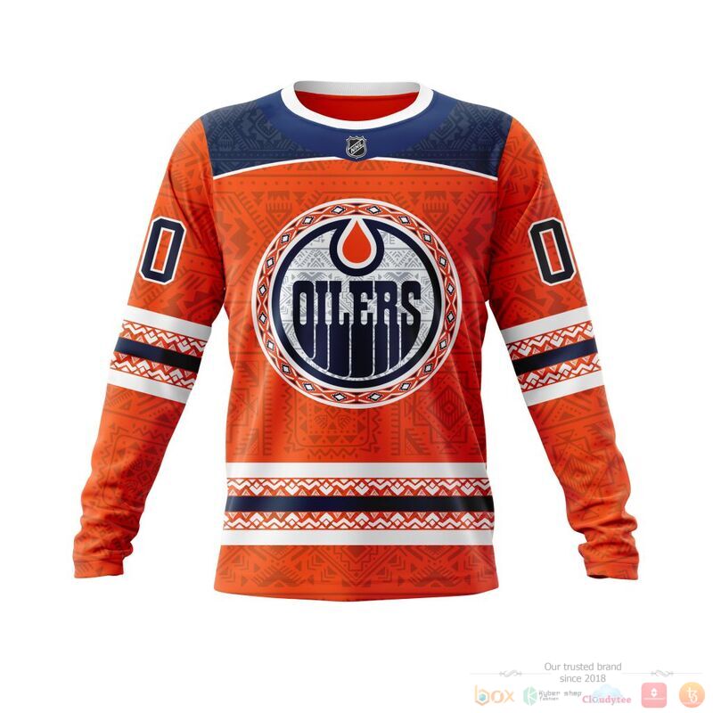 Personalized NHL Edmonton Oilers brocade pattern 3d shirt hoodie 1 2 3