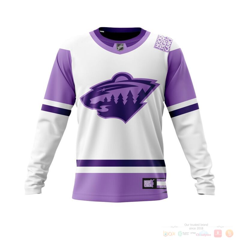 Personalized NHL Minnesota Wild Fights Cancer 3d shirt hoodie 1 2 3 4