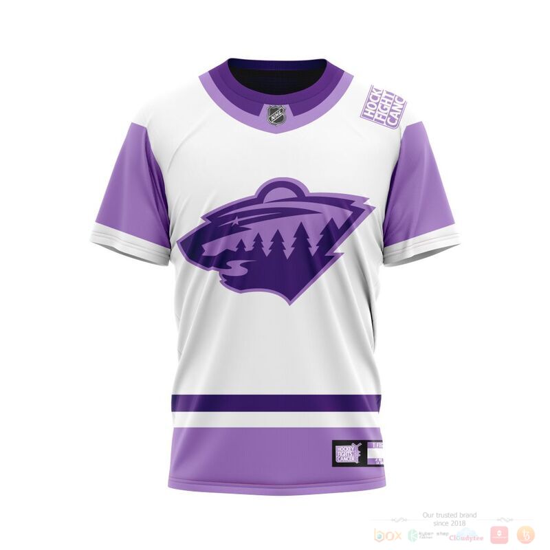 Personalized NHL Minnesota Wild Fights Cancer 3d shirt hoodie 1 2 3 4 5 6