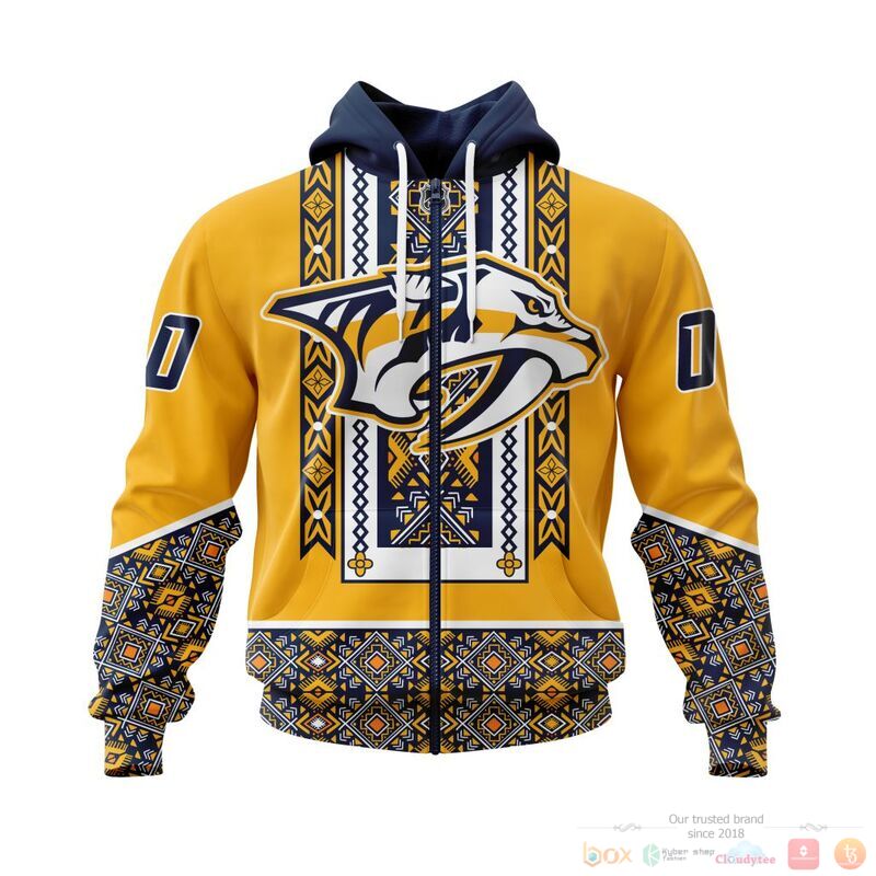 Personalized NHL Nashville Predators brocade pattern 3d shirt hoodie 1