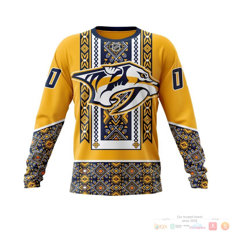 Personalized NHL Nashville Predators brocade pattern 3d shirt hoodie 1 2 3