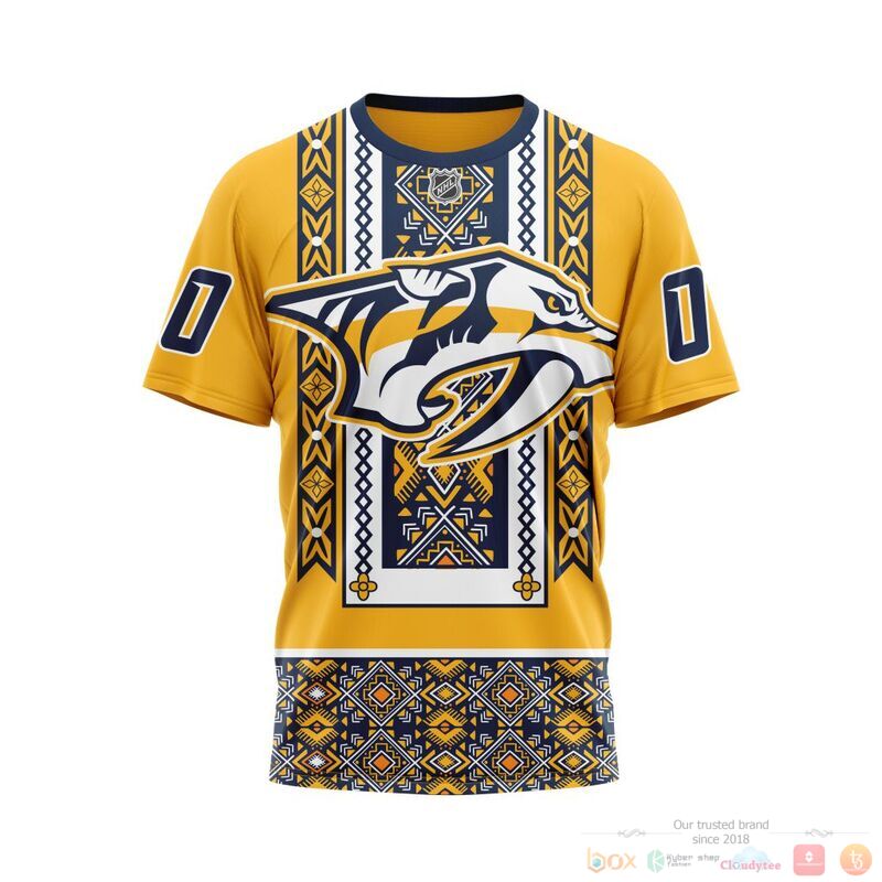 Personalized NHL Nashville Predators brocade pattern 3d shirt hoodie 1 2 3 4 5