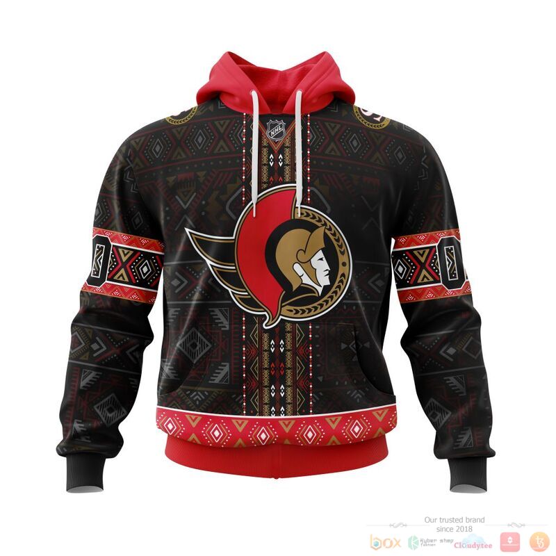 Personalized NHL Ottawa Senators brocade pattern 3d shirt hoodie