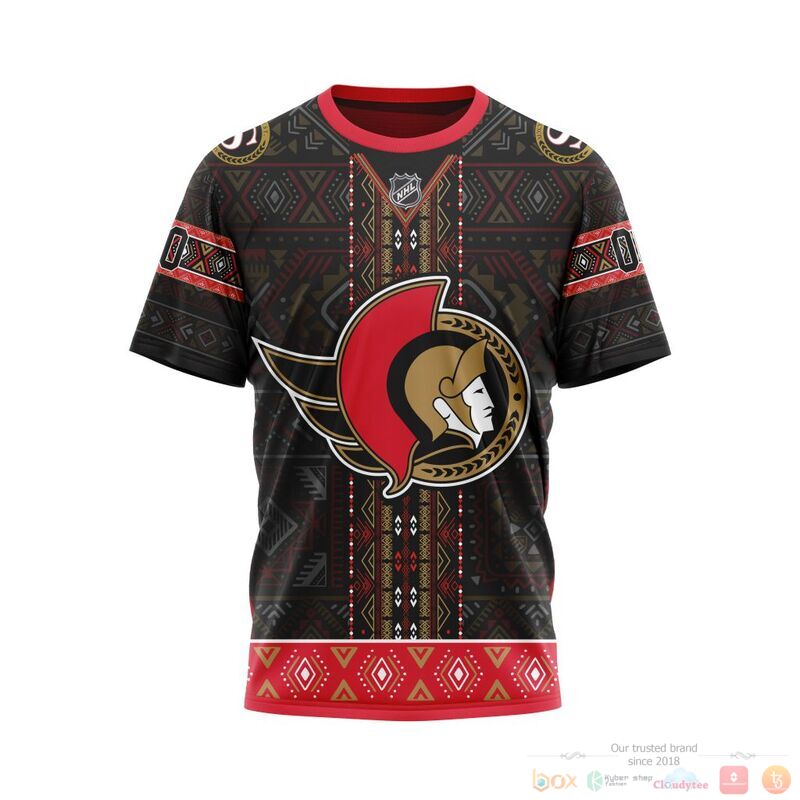 Personalized NHL Ottawa Senators brocade pattern 3d shirt hoodie 1 2 3 4 5