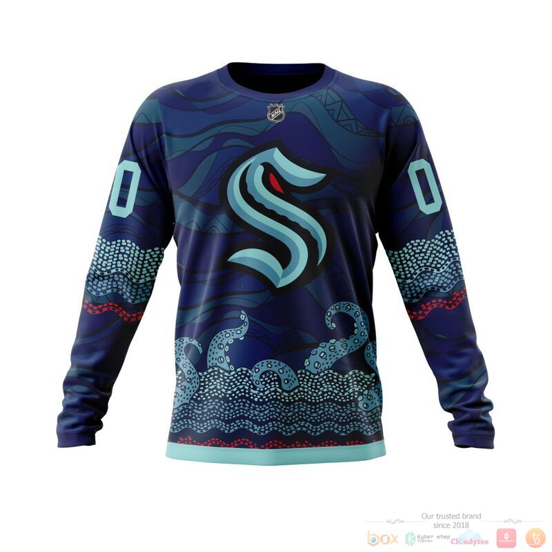 Personalized NHL Seattle Kraken brocade pattern 3d shirt hoodie 1 2 3