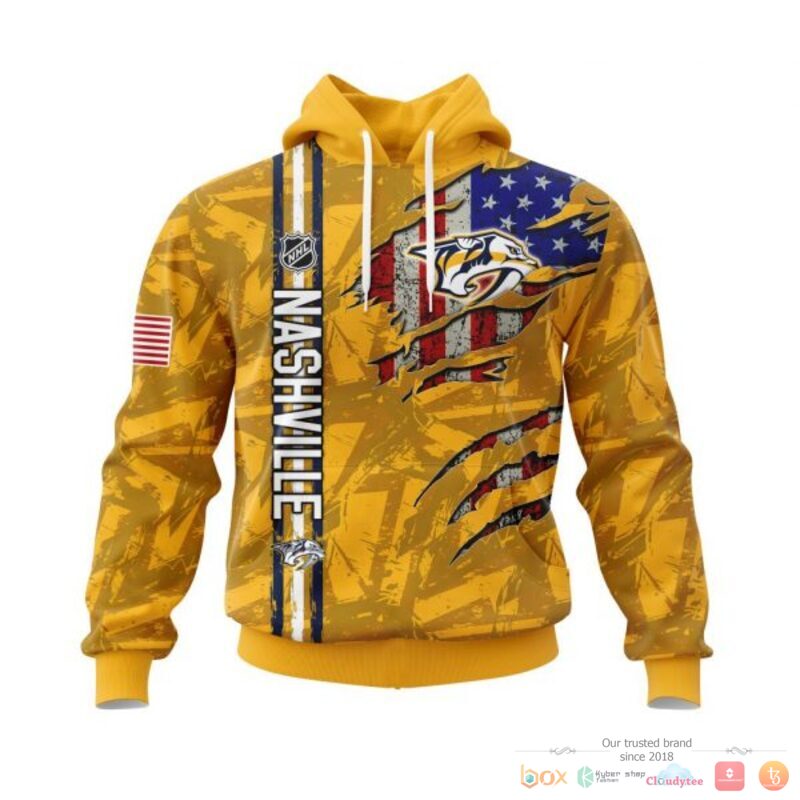 Personalized Nashville Predators With American Flag 3d shirt hoodie