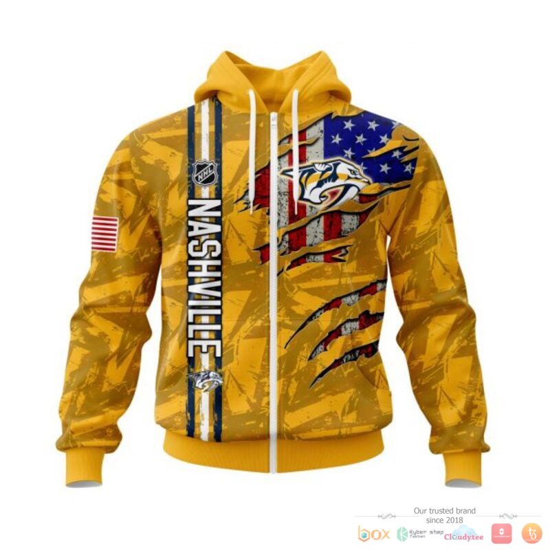 Personalized Nashville Predators With American Flag 3d shirt hoodie 1