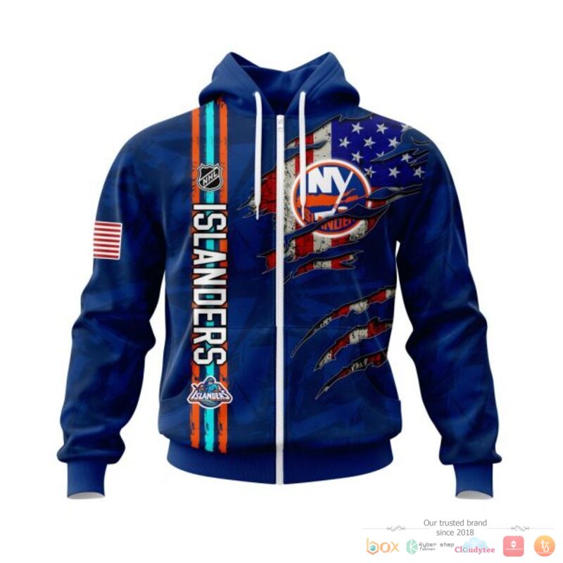 Personalized New York Islanders With American Flag 3d shirt hoodie 1