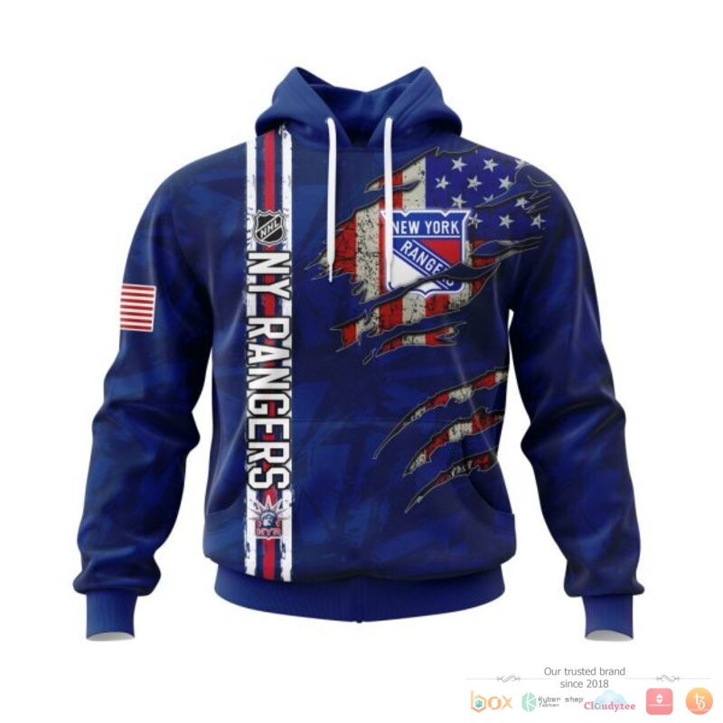 Personalized New York Rangers With American Flag 3d shirt hoodie
