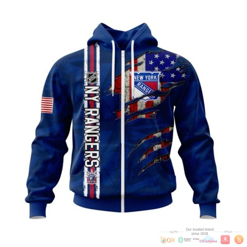 Personalized New York Rangers With American Flag 3d shirt hoodie 1