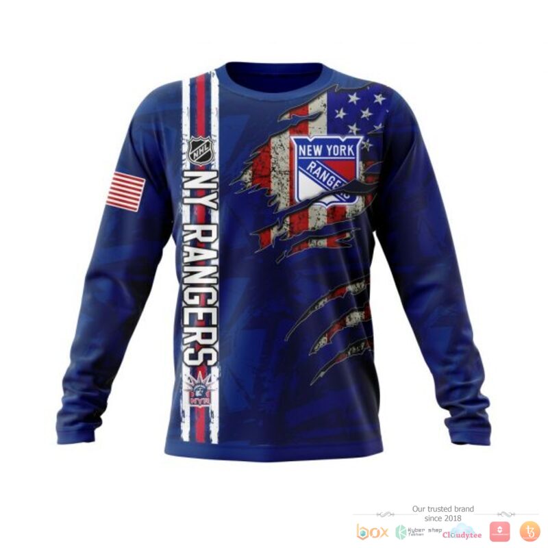 Personalized New York Rangers With American Flag 3d shirt hoodie 1 2 3