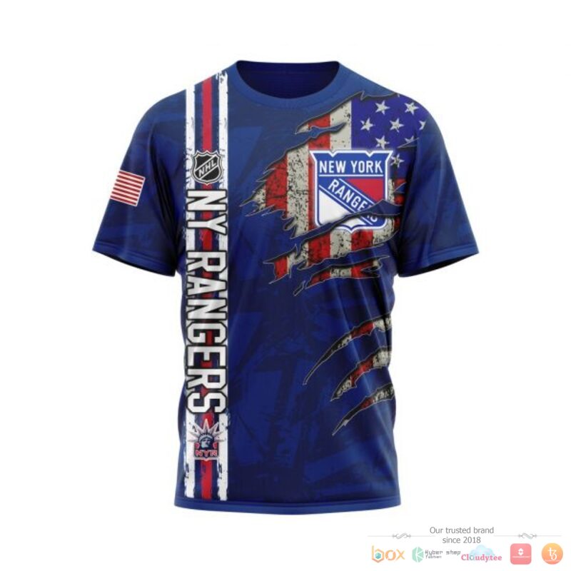 Personalized New York Rangers With American Flag 3d shirt hoodie 1 2 3 4 5