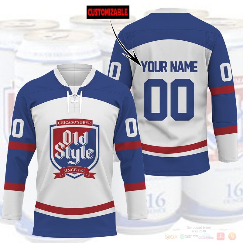 Personalized Old Style Beer Hockey Jersey