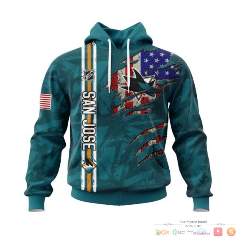 Personalized San Jose Sharks With American Flag 3d shirt hoodie