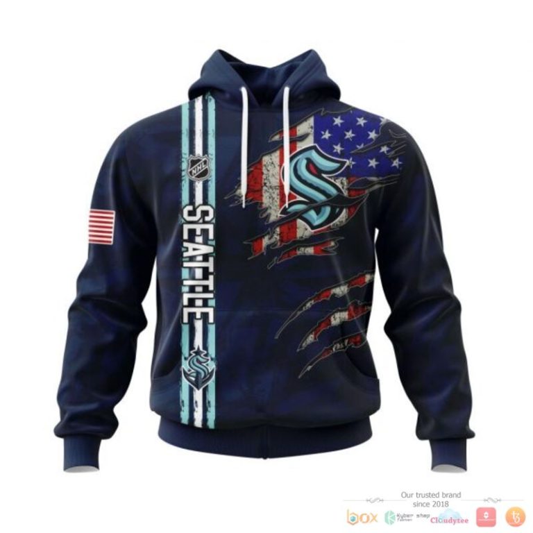 Personalized Seattle Kraken With American Flag 3d shirt hoodie