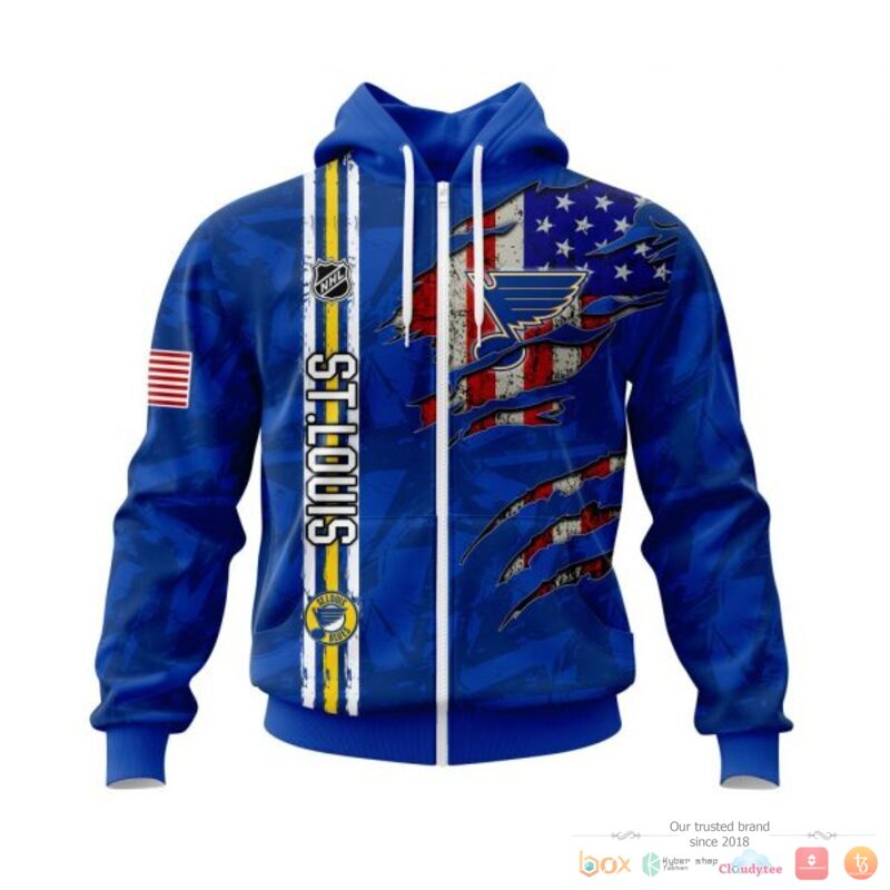 Personalized St. Louis Blues With American Flag 3d shirt hoodie 1