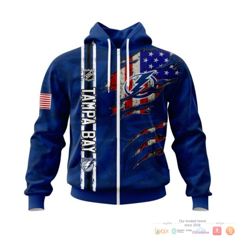 Personalized Tampa Bay Lightning With American Flag 3d shirt hoodie 1