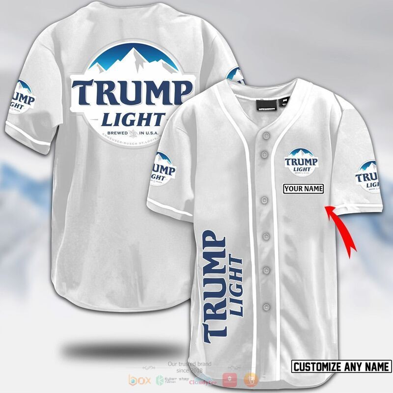Personalized Trump light beer baseball jersey 1