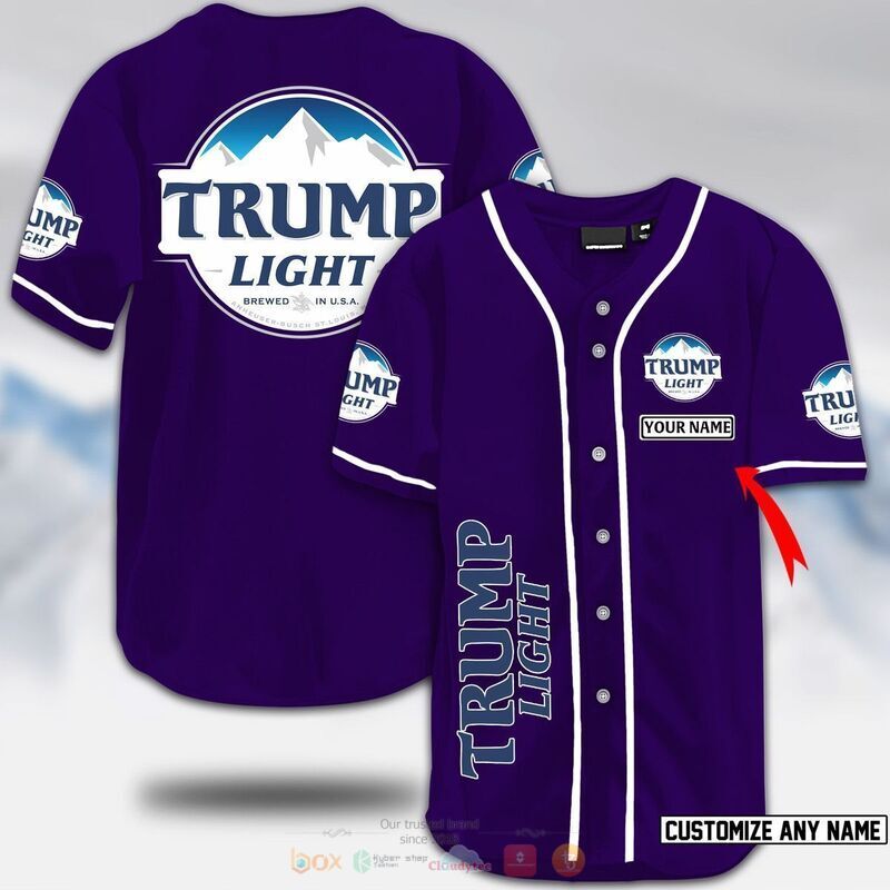 Personalized Trump light beer baseball jersey 1 2 3