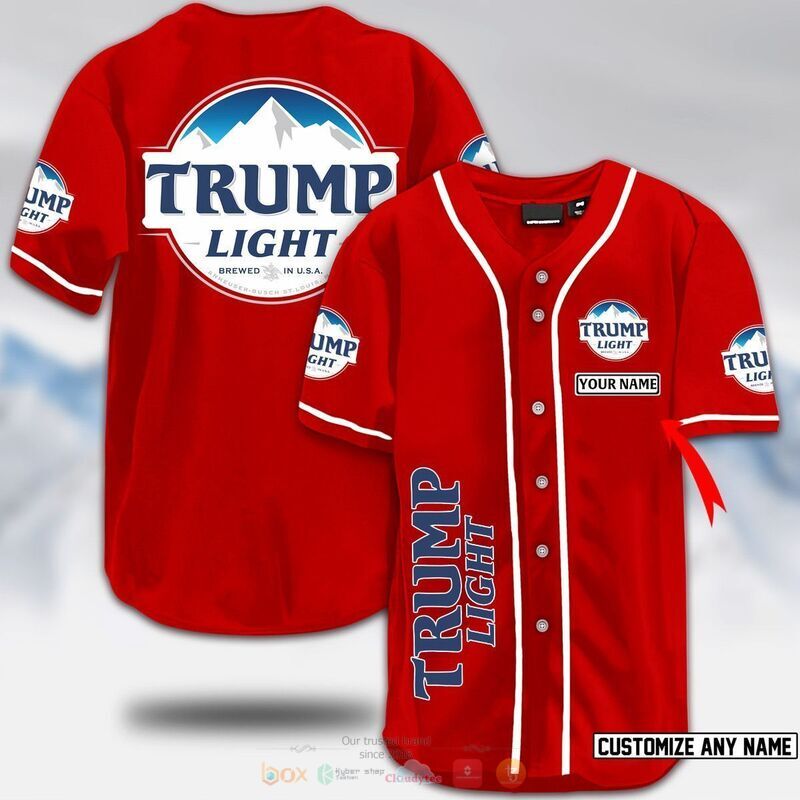 Personalized Trump light beer baseball jersey 1 2 3 4 5 6 7 8