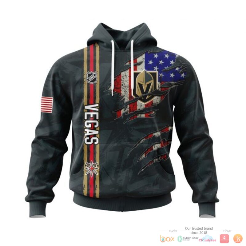Personalized Vegas Golden Knights With American Flag 3d shirt hoodie