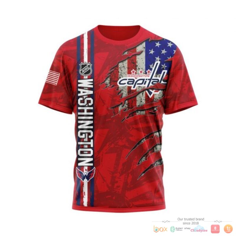 Personalized Washington Capitals With American Flag 3d shirt hoodie 1 2 3 4 5