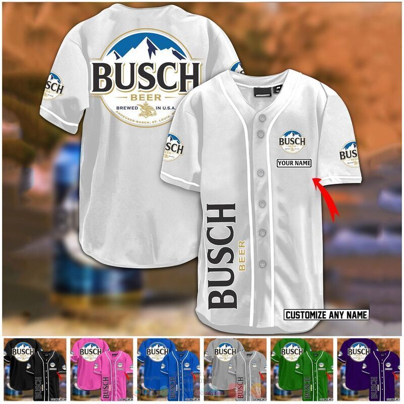 Personalized busch beer baseball jersey