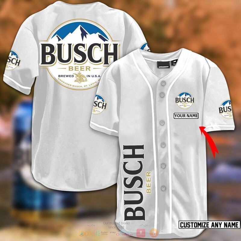 Personalized busch beer baseball jersey 1