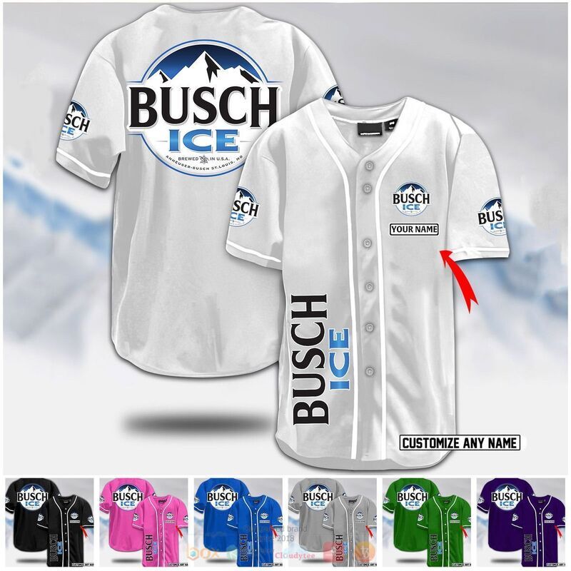 Personalized busch ice beer baseball jersey