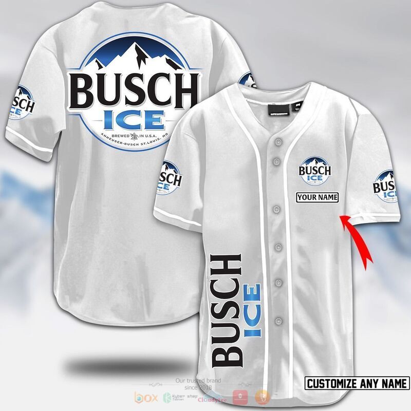 Personalized busch ice beer baseball jersey 1