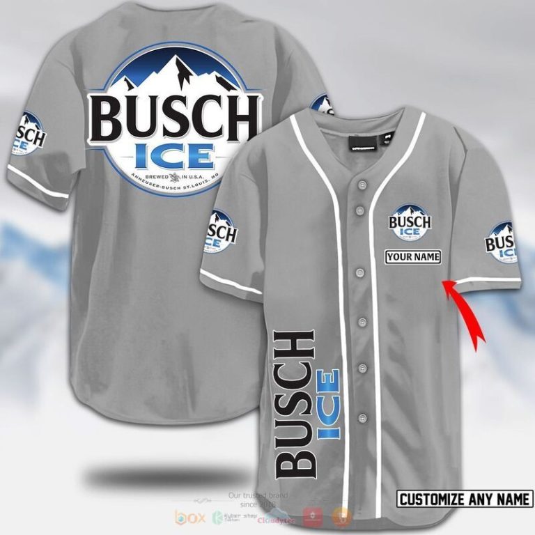 Personalized busch ice beer baseball jersey 1 2