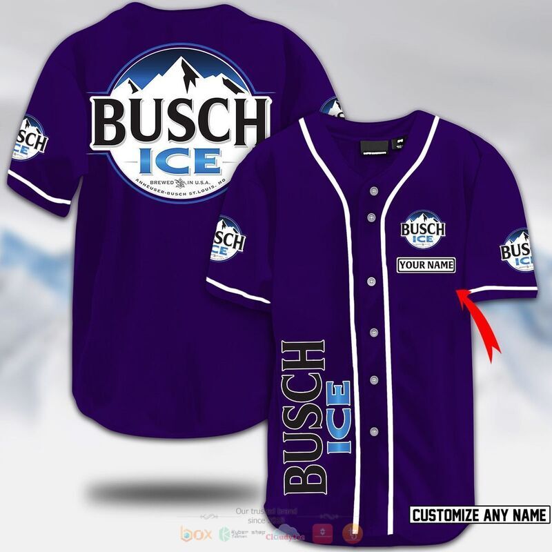 Personalized busch ice beer baseball jersey 1 2 3 4